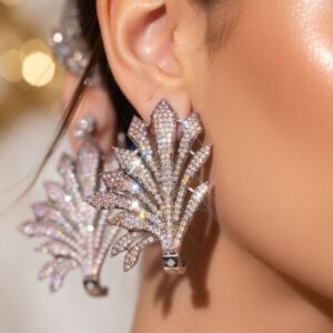 Lilac Nano Setting Wings Earrings