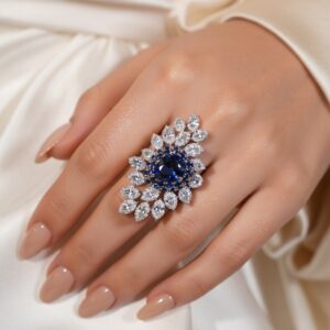 Glam Drop Sapphire Blue Ring