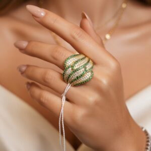 Emerald Green Wave Ring