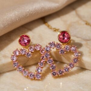 Heart to Heaven Pink Earrings