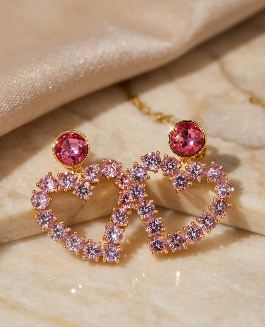 Heart to Heaven Pink Earrings