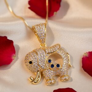 Mystic Sapphire Gold Plated Pendant Chain