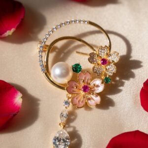 Ethereal Glow Brooch Pin Party Wear