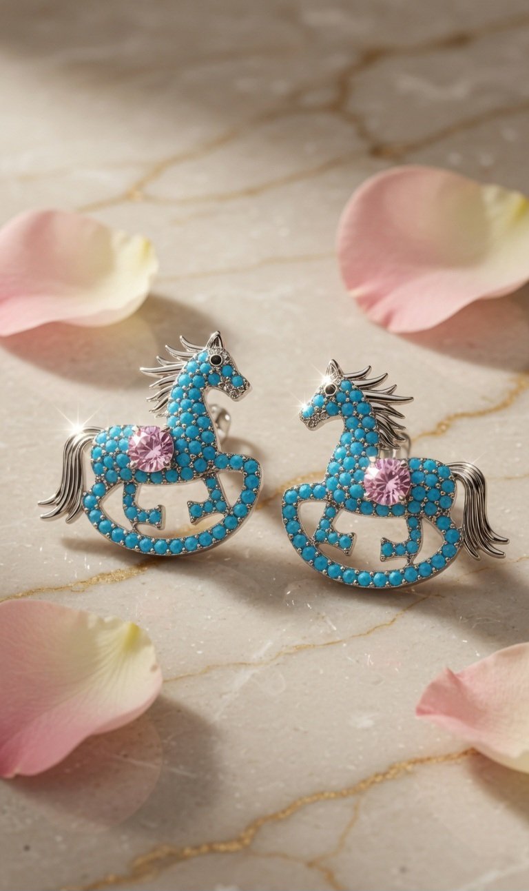 Nano Setting Firoza Pony Studs
