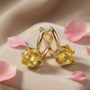 Sunlit Royale Hoop Earrings-Gold Finish