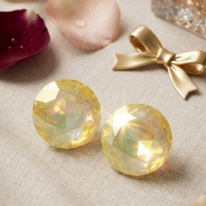 Legacy Canary Yellow Stone Studs-Gold Finish