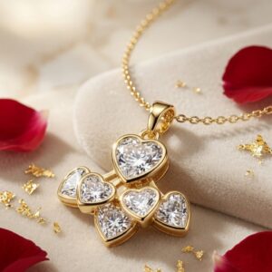 The Infinite Herats Cluster Pendant Chain-Gold Finish