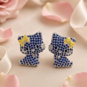 Sapphir Blue Kitty Studs