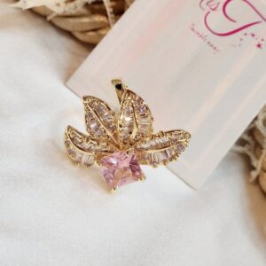 Soft Luxe Pink CZ Ring - Golden Finish