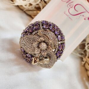 Secret Garden Rose Quartz Cz Lilac  Ring