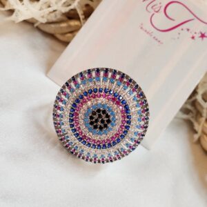 Blooming Dhalia Silver Statement Finger Ring ( size 8 )