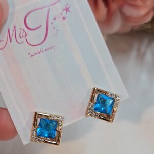 Aqua Blue Dainty Hoops