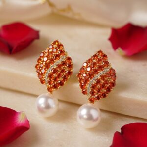 Elegance in Pearl Royal Rust Earrings