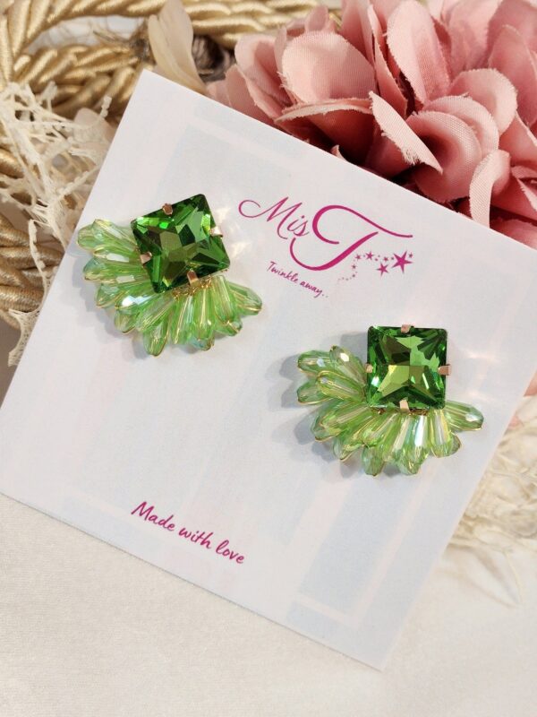 Handwired Crystal Green Studs