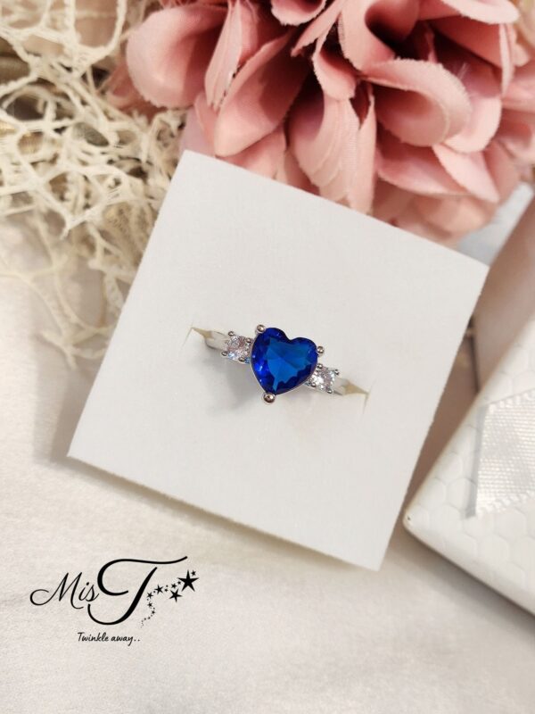 Sapphire Blue Heart Ring