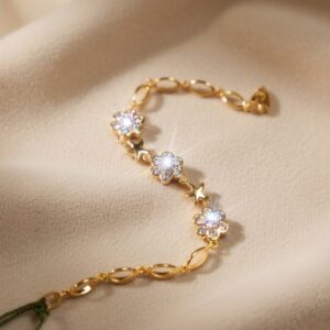 Minimal Luxury Flora Gold Finish Bracelet