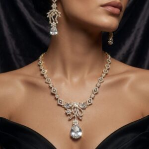 Crown Jewel Graceful White Choker Set