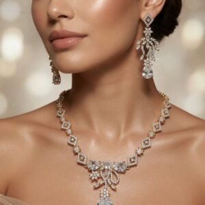 Crown Jewel Graceful White Choker Set