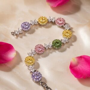 High Shine Floral Multi adjustable tennis bracelet