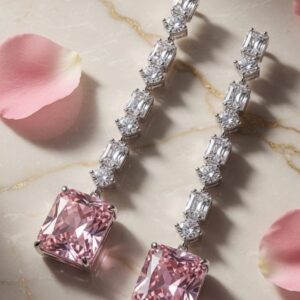 Square Solitaire Strand Earrings