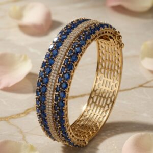 The Aurze  Midnight Pavè Bracelet-Gold Finish
