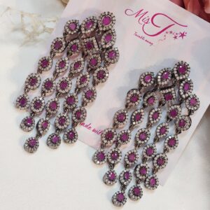 Ruby Black Finish Tassel Charms