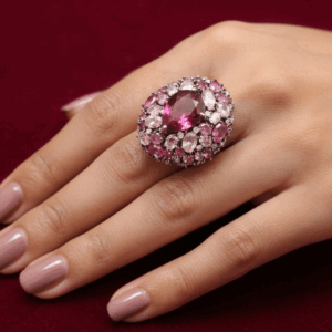 ​Hidden Meadow Flower Magenta Ring