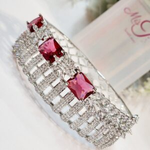 Zarika Classic Ruby Royal Bracelet - Platinum Finish
