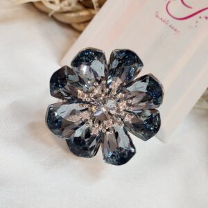 Midnight Blue Layered Floret Ring( size 7,8)