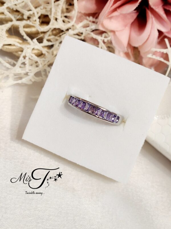 Lilac Baguette Band Ring