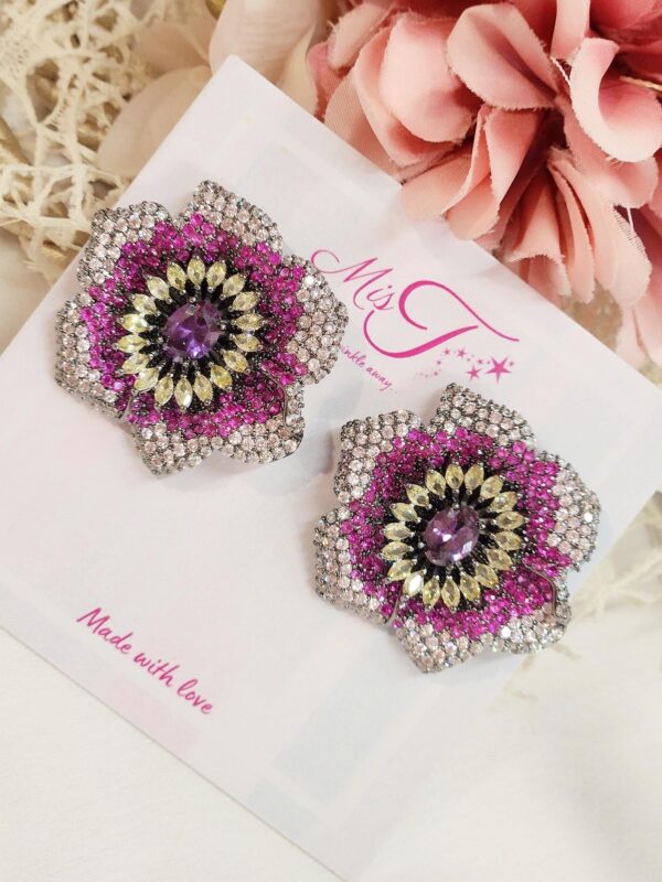 Luxurious Colour Palette Flower Earrings