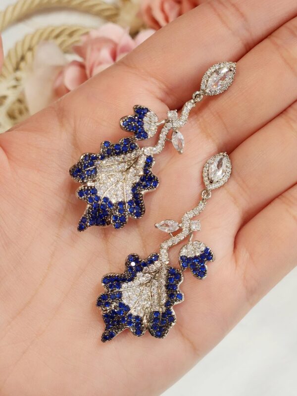 Sapphire Blue Leaflet Earrings