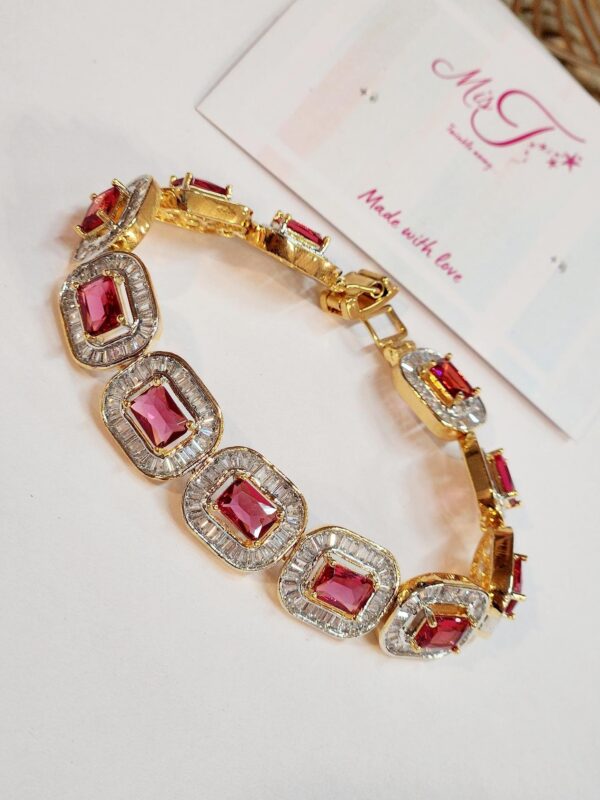 Ruby baguette tennis bracelet