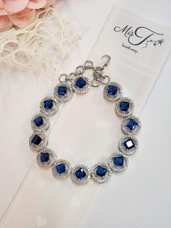 sapphire blue solitaire adjustable tennis bracelet