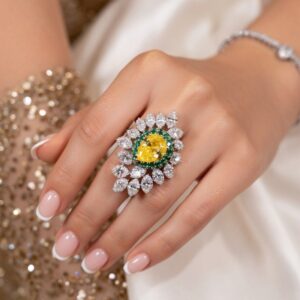 Topaz Green Pear Magical Ring