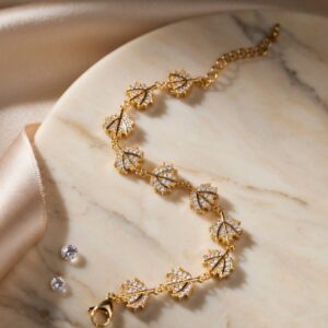 Minimal Luxury Designer Gold Finish Tennis Bracelet