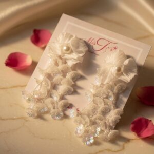 Elegant White Tassel Earrings