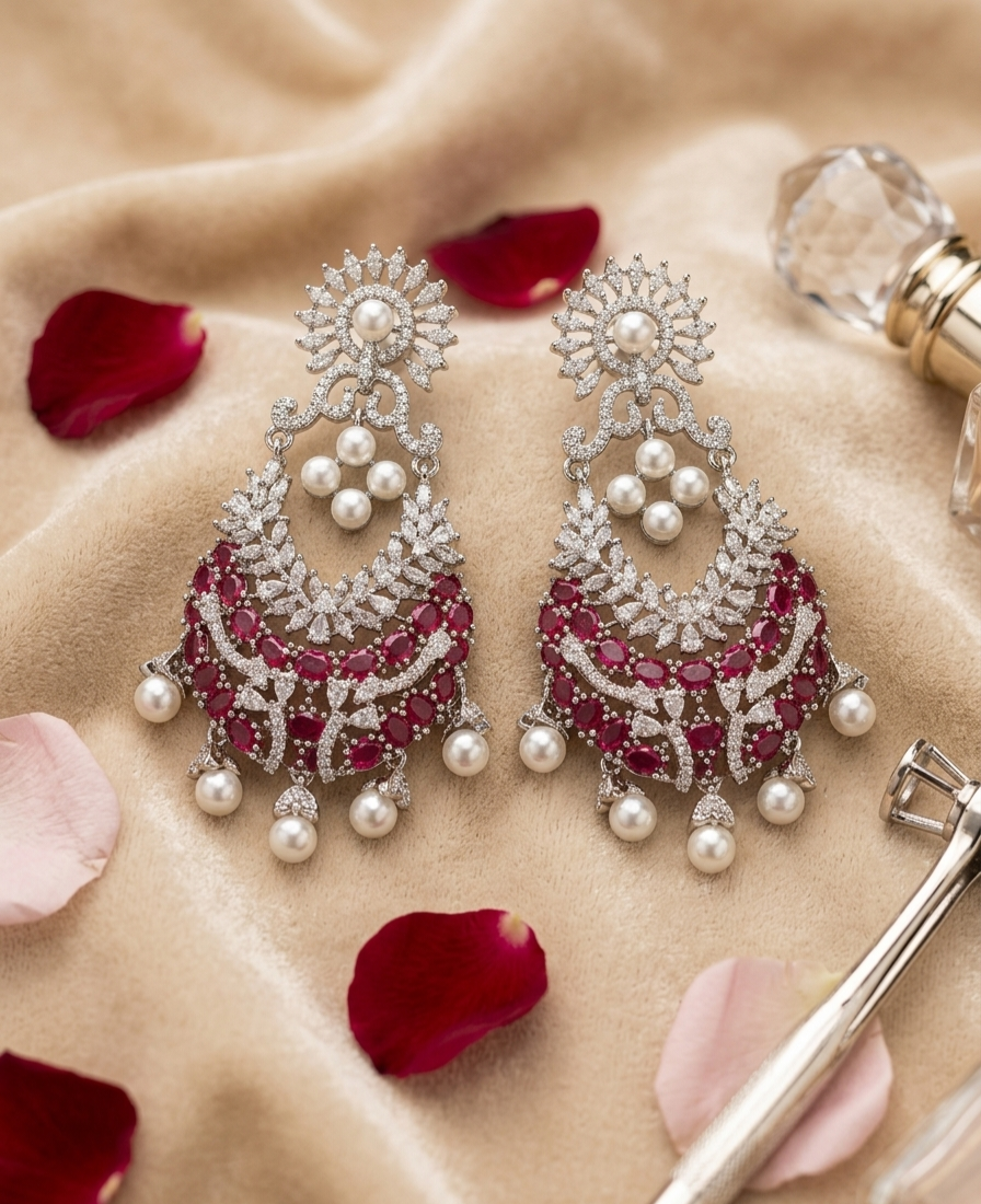 Contemporary Chandbali Earrings - Image 2