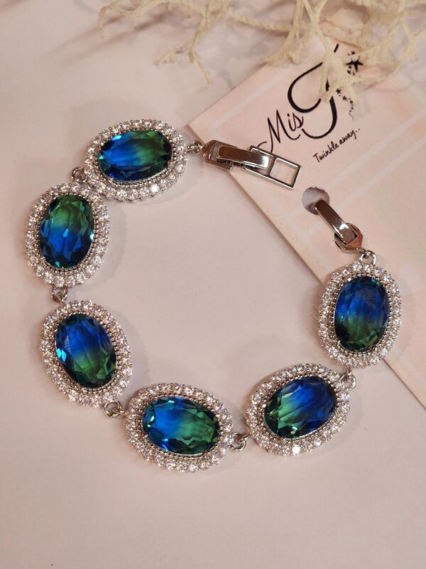 Peacock Tone Solitaire Tennis Bracelet