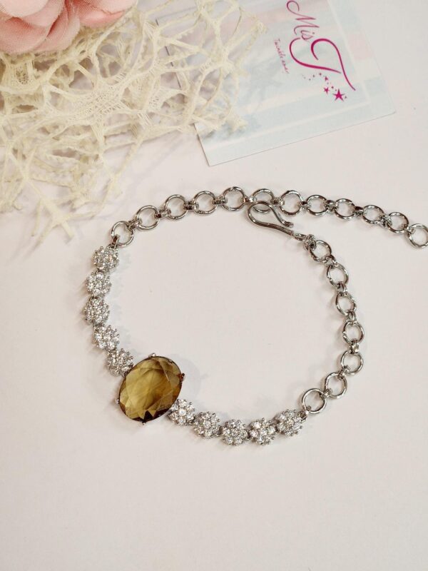 Olive Mustard Solitaire Tennis Bracelet