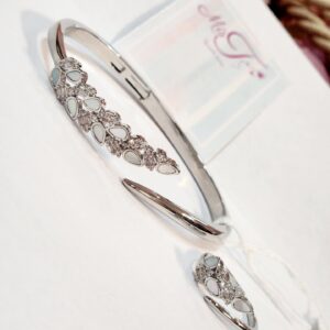 Platinum Mop Bracelet with Ring Combo
