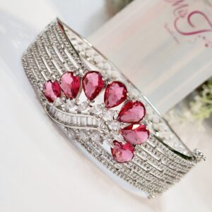 Noor Luxe Red Wine kada- Platinum Finish