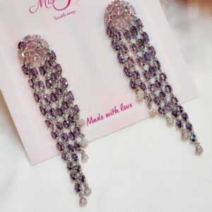 Lavender Tassel CZ Earrings