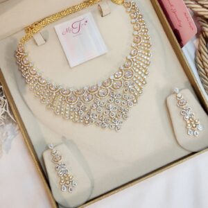 Regal White Glow Choker Set for Women