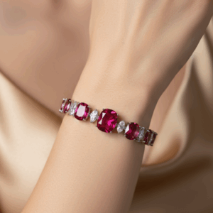 Royal Ruby Red Crystal Tennis Bracelet for Women – Elegant Luxury Jewelry