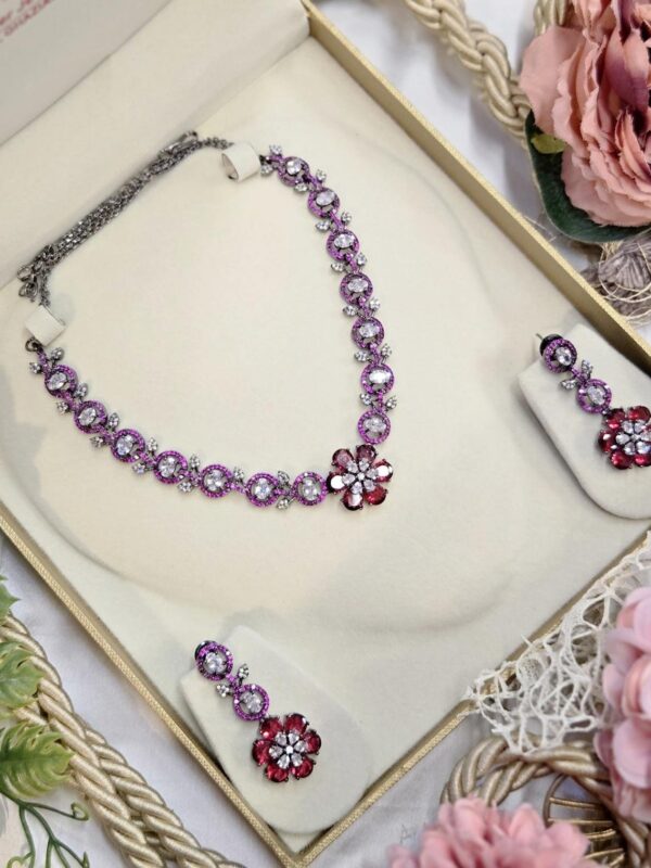 Royal Ruby Flower Choker