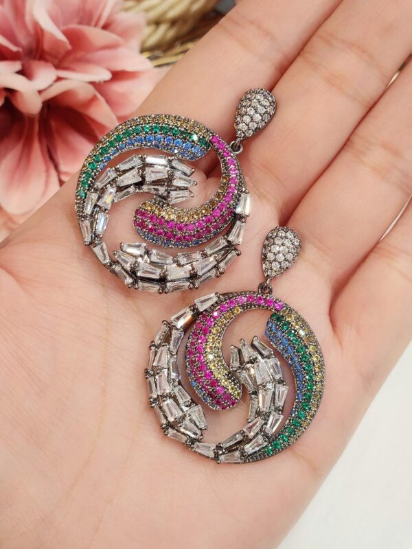 Multi Glamour Spiral Earrings