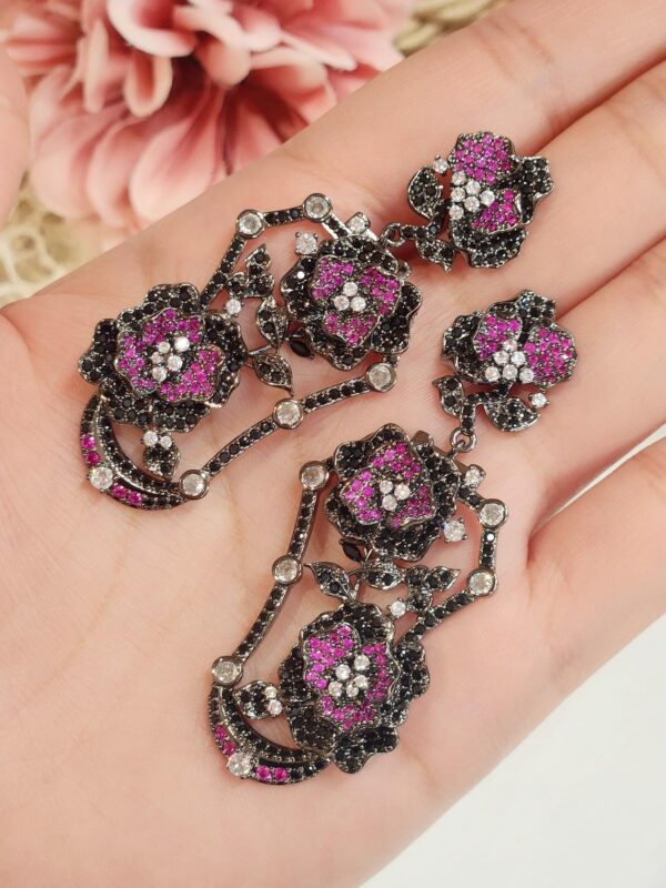 Black-Ruby Bloom Special Earrings