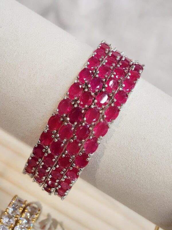 Premium Ruby Bangles (set of 4)(size 2.6)