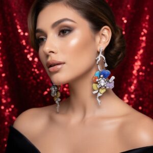 Multi Stem Flower Length Earrings